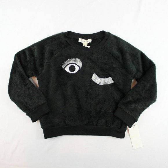 black fuzzy sweatshirt
